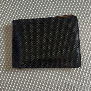 Used J. Fold Perforated Men’s Leather Wallet in Black